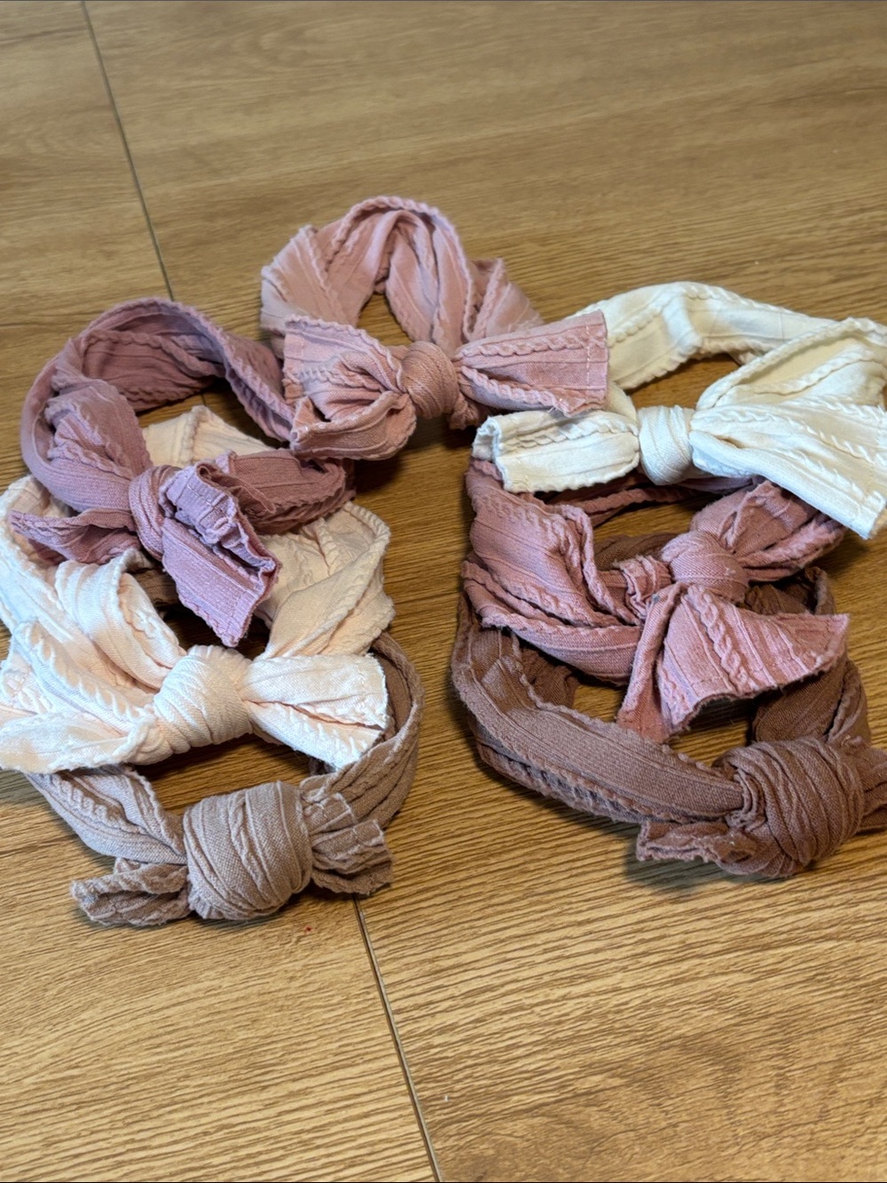 ⭐ 3 for $15 Baby Girl Knot Headband Set — Pink, Blush, Cream, Brown